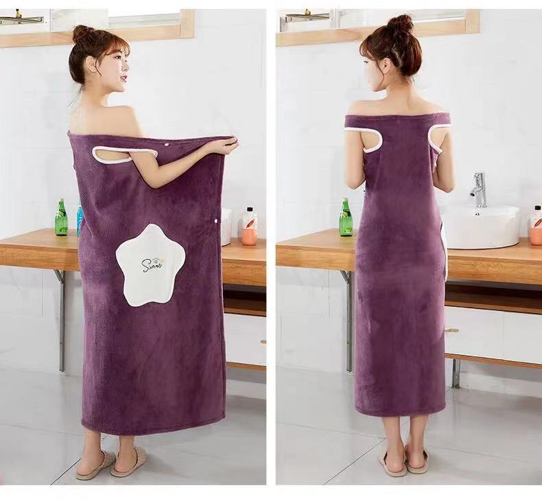 Plush Coral Fleece Spa Wrap, view 4
