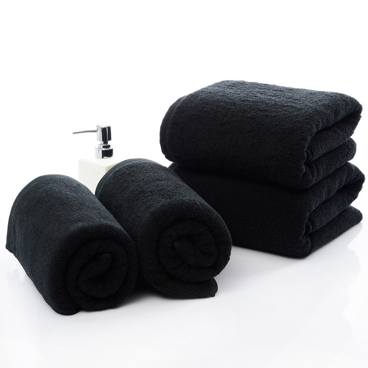 Black Cotton Terry Towel, view 4