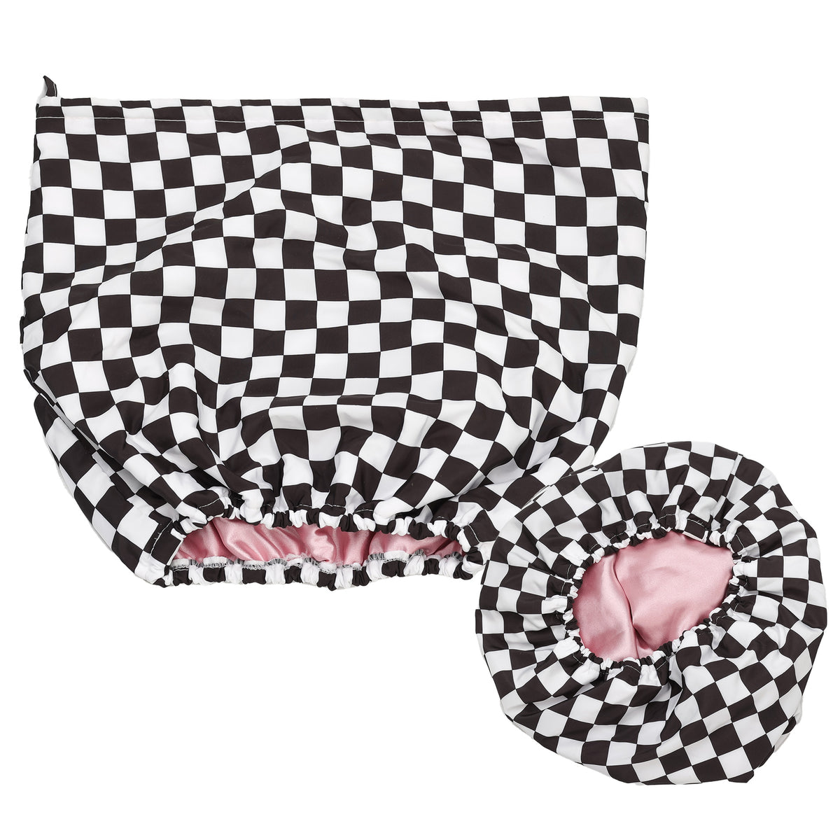 Satin-Lined Checkered Bath Cap, view 8